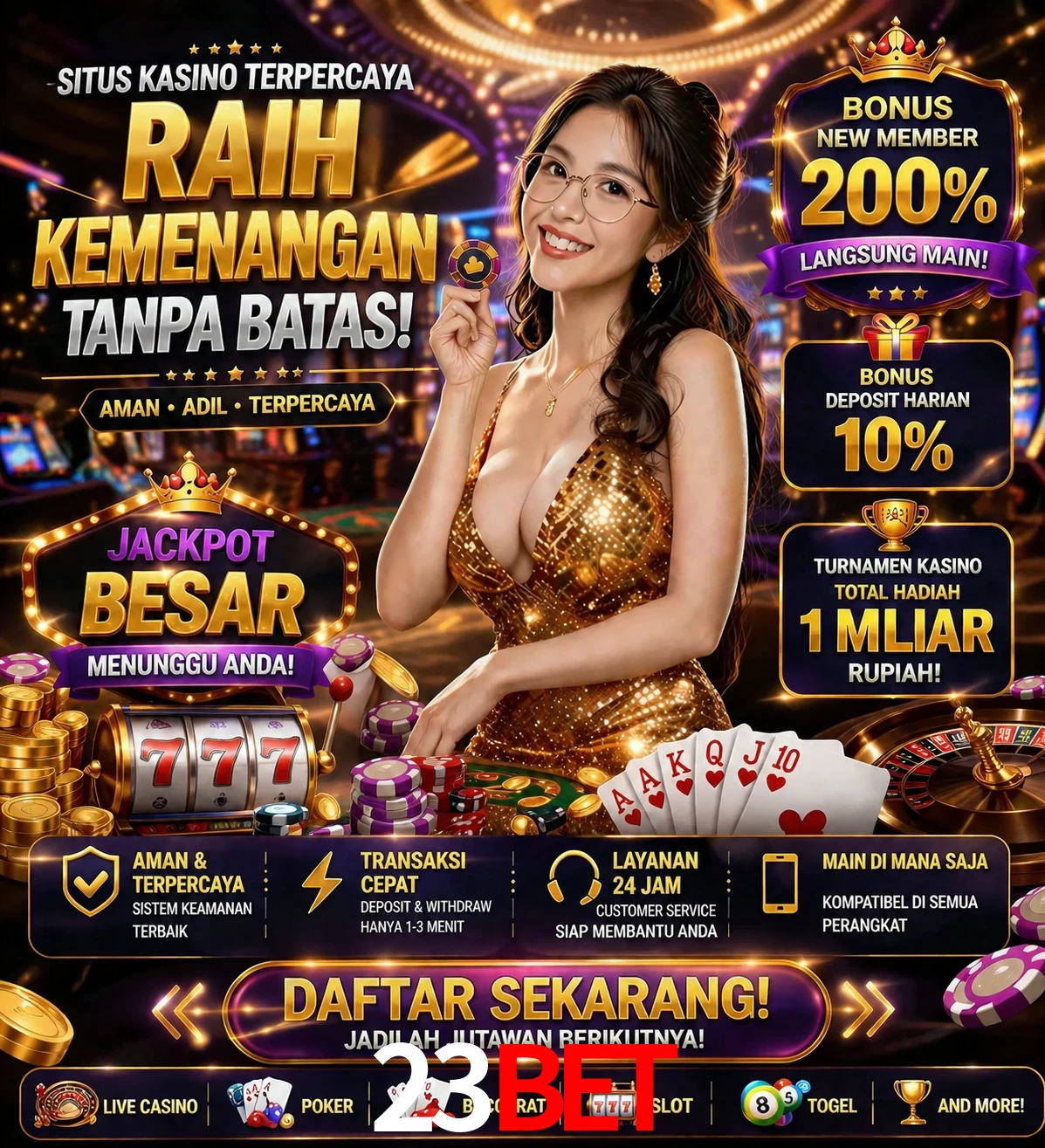 Roleta e blackjack 23Bet